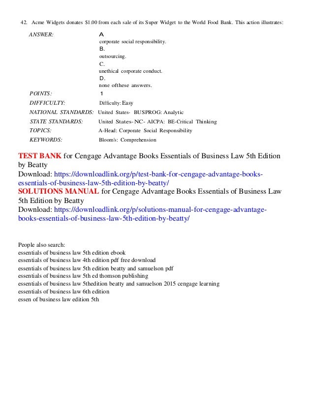 Essentials Of Business Law 5th Edition Pdf